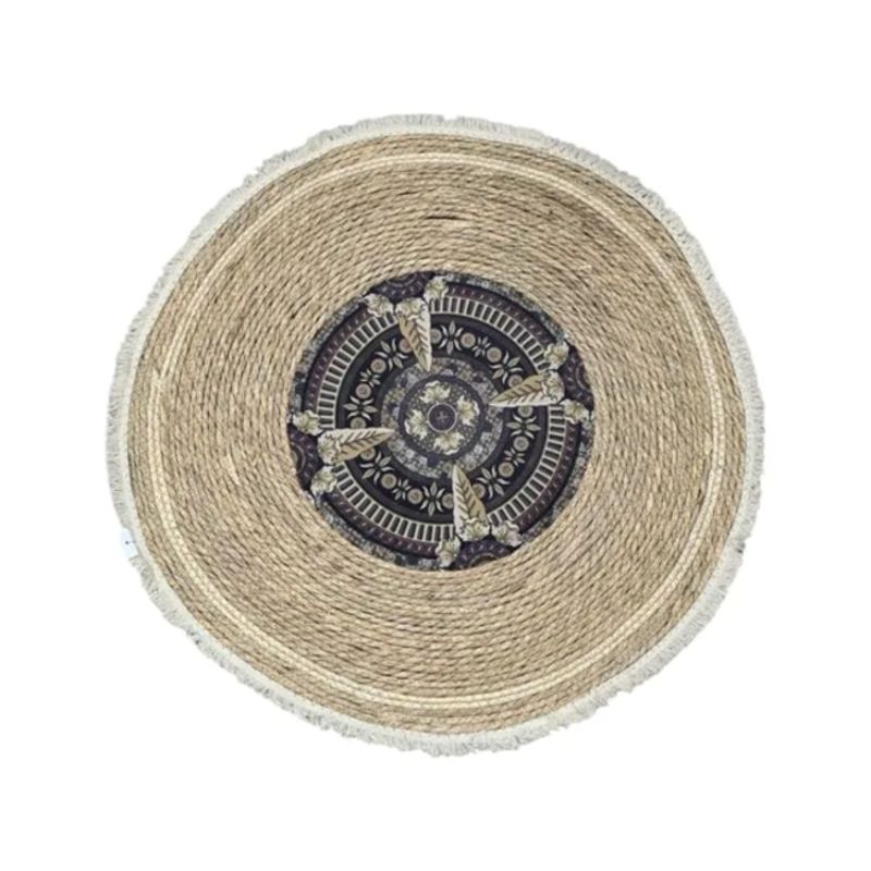 GENERICO - Alfombra Redonda Yute 120cm con Bordes
