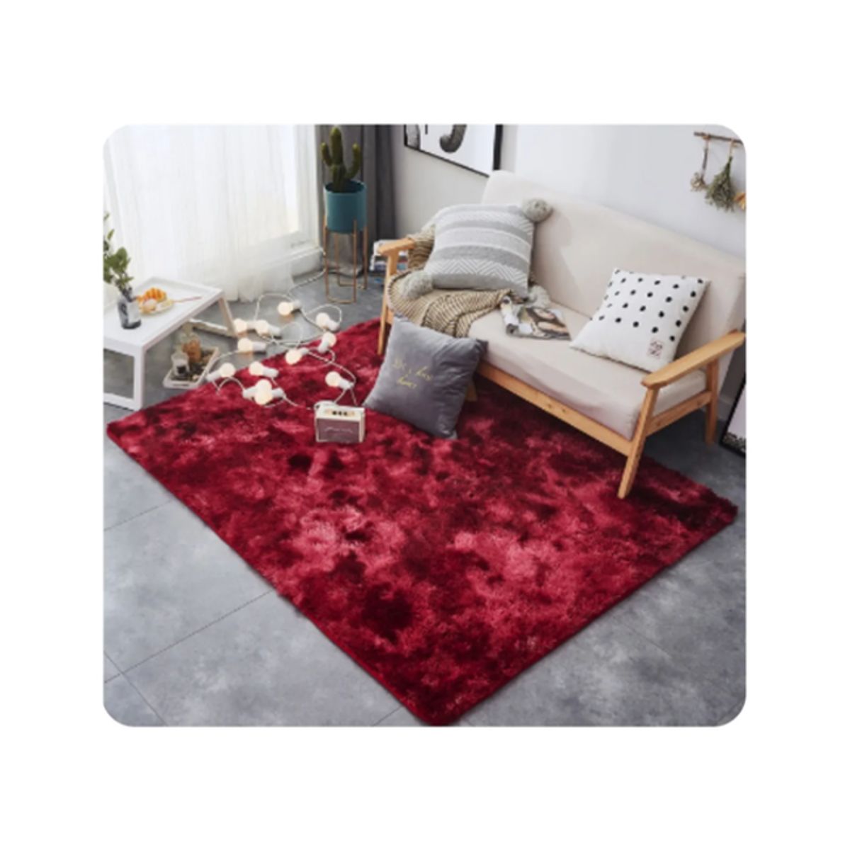 GENERICO - Alfombra Peluda 180x200cm Suave Decorativa Antideslizante