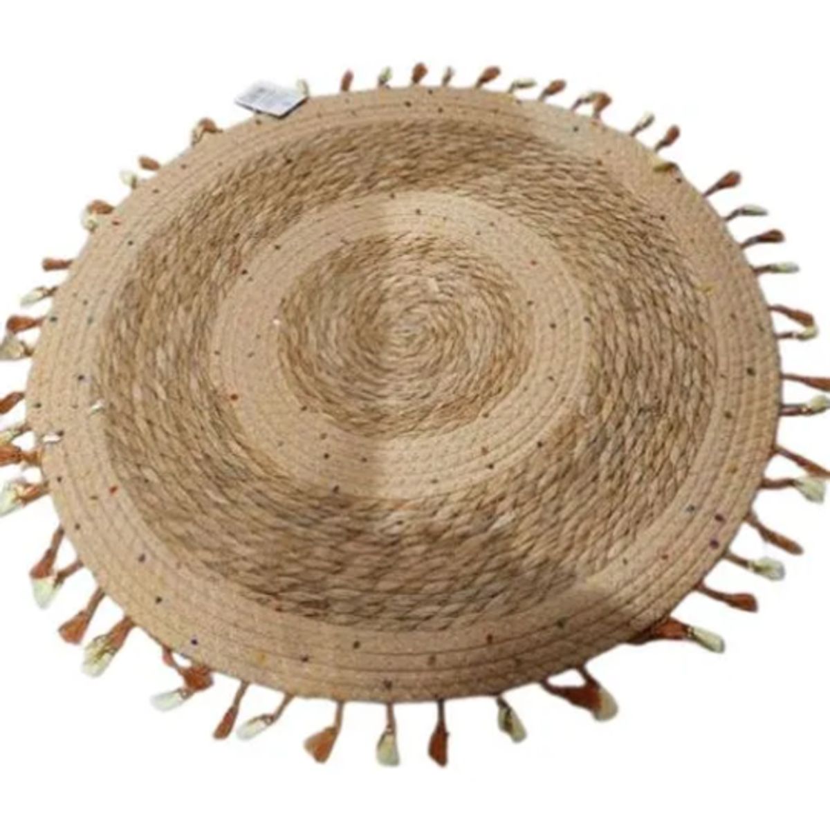 GENERICO - Alfombra Yute Redonda Flequillo 120cm