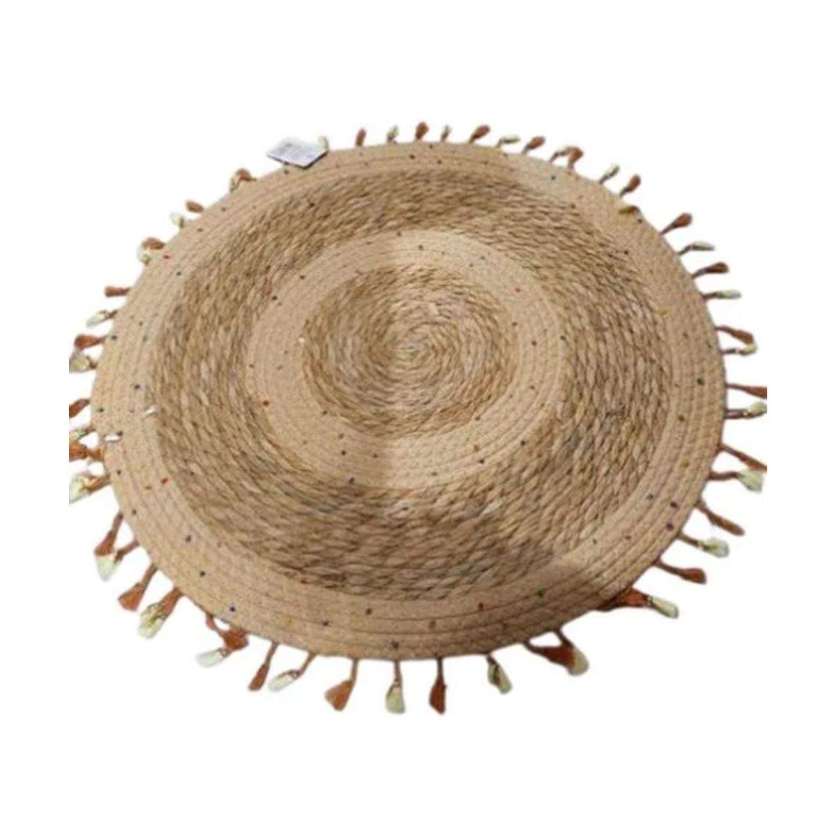 GENERICO - Alfombra Yute Redonda Flequillo 120cm