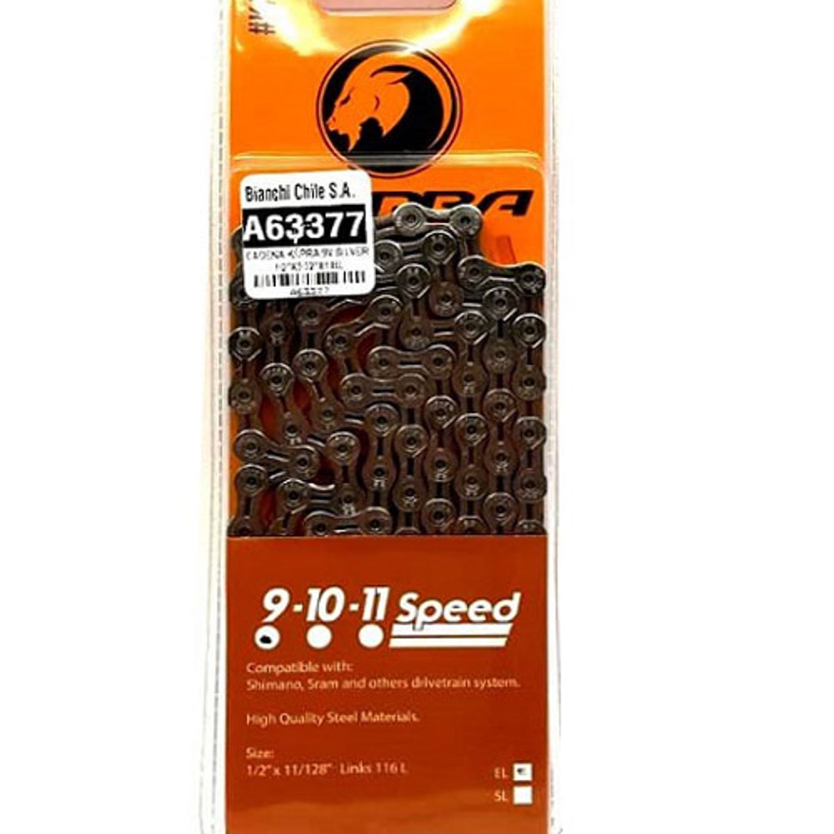 KAPRA - CADENA KAPRA 9V SILVER 1/2"X3/32"X116L