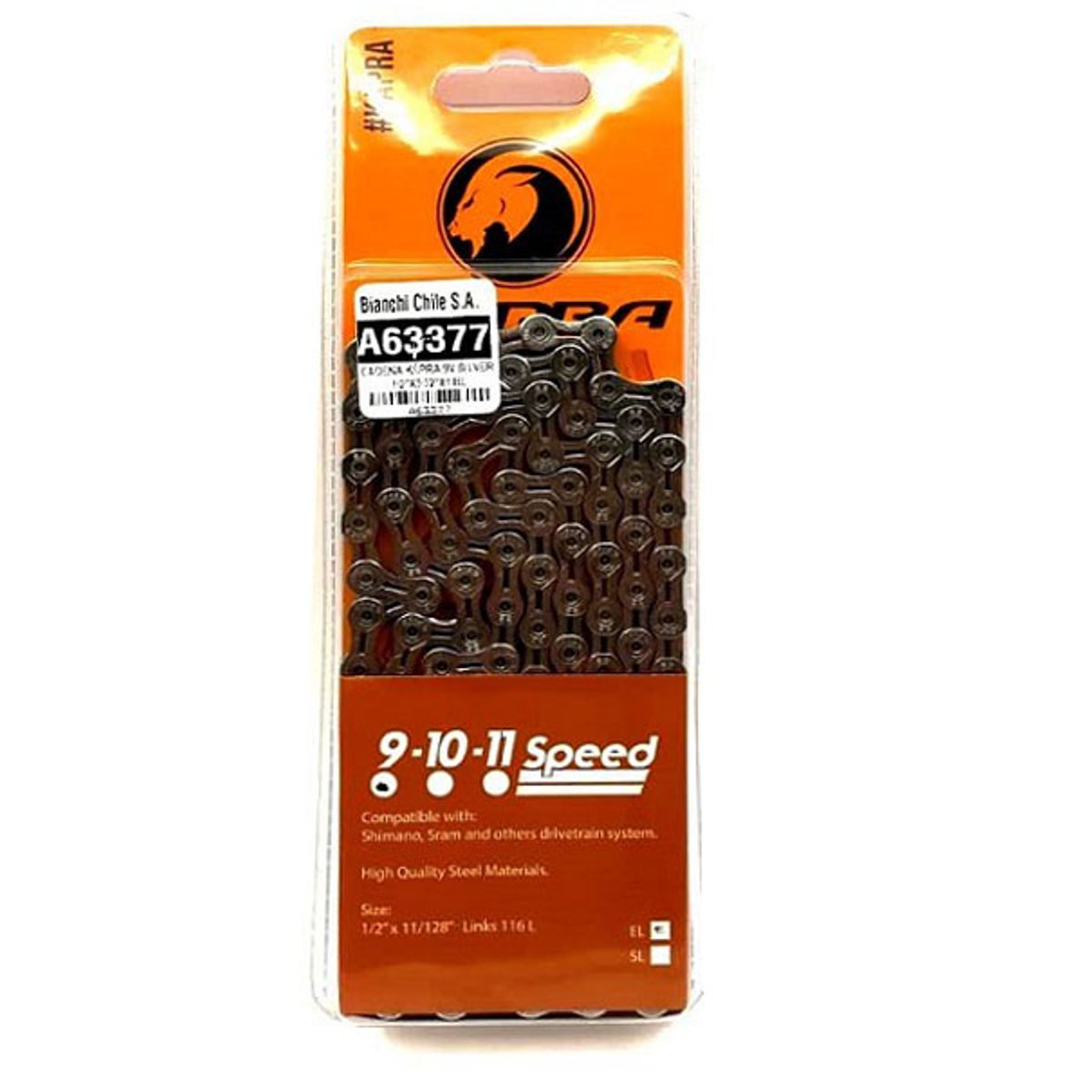 KAPRA - CADENA KAPRA 9V SILVER 1/2"X3/32"X116L
