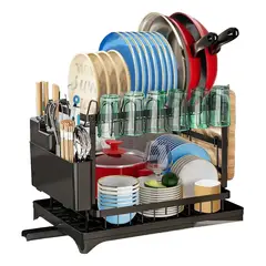 GENERICO - Escurridor Seca Platos Acero Fuerte Resistente 42x25x29 Cm