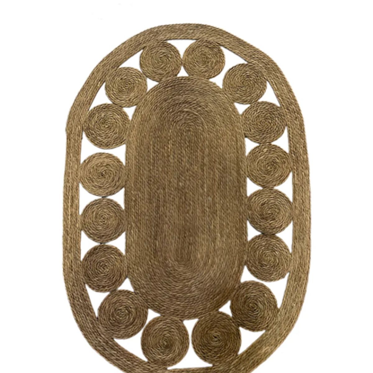 GENERICO - Alfombra Yute Ovalada 100x150cm