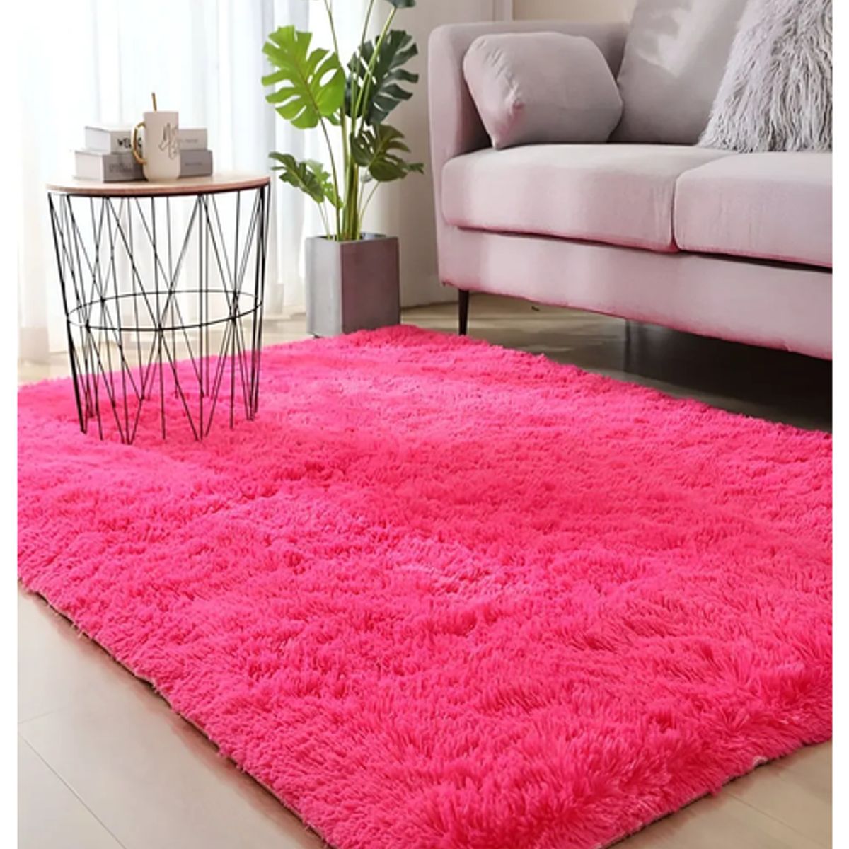 GENERICO - Alfombra Extra Suave Grande 240x200cm Fucsia