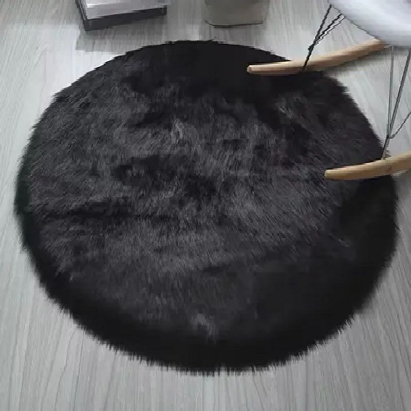 GENERICO - Alfombra Redonda Peluda 120x120cm Living Dormitorio