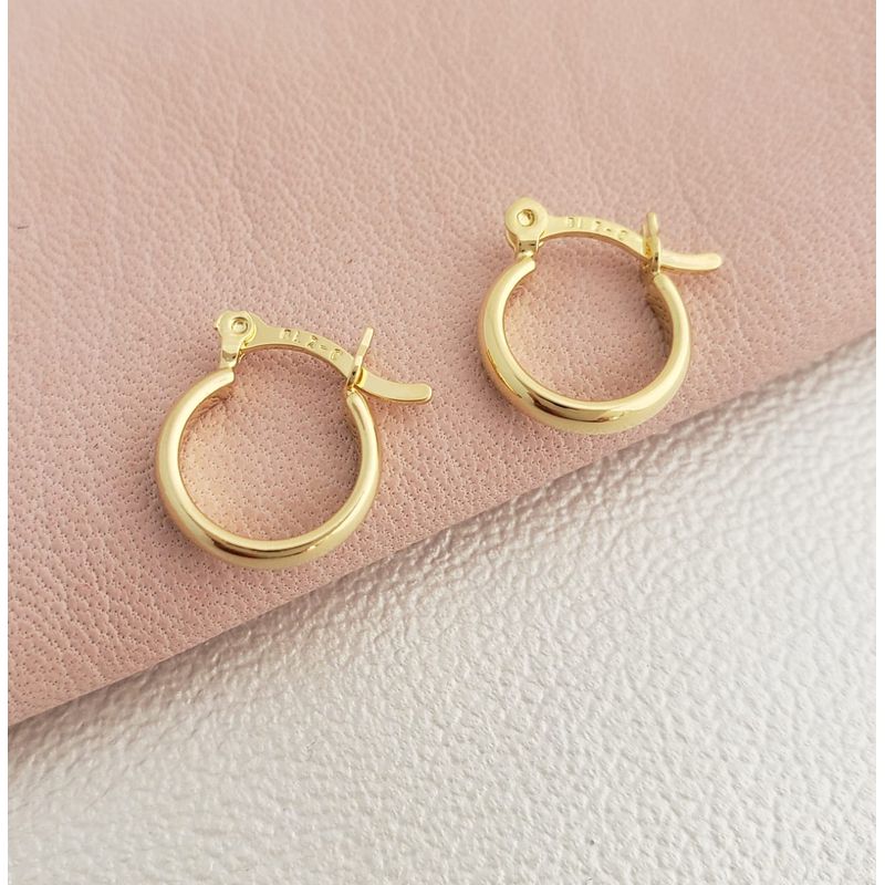 GENERICO - Arete candonga lisa pequeña oro laminado 18k
