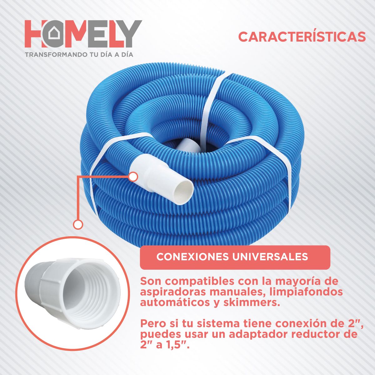 HOMELY - Manguera Para Piscina 15m Limpiafondos Homely PVC 38mm