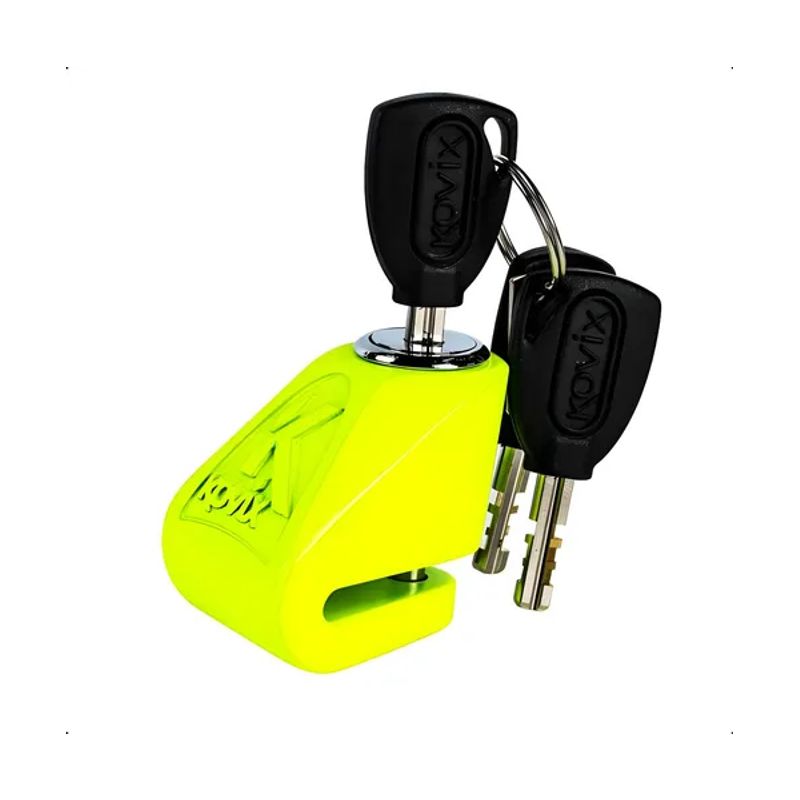 GENERICO - Candado Disco Moto Kovix KN1 Amarillo Fluor Verde Fluor