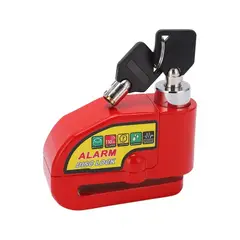 GENERICO - Candado Alarma Freno Disco Moto con Piola Recordatoria Rojo