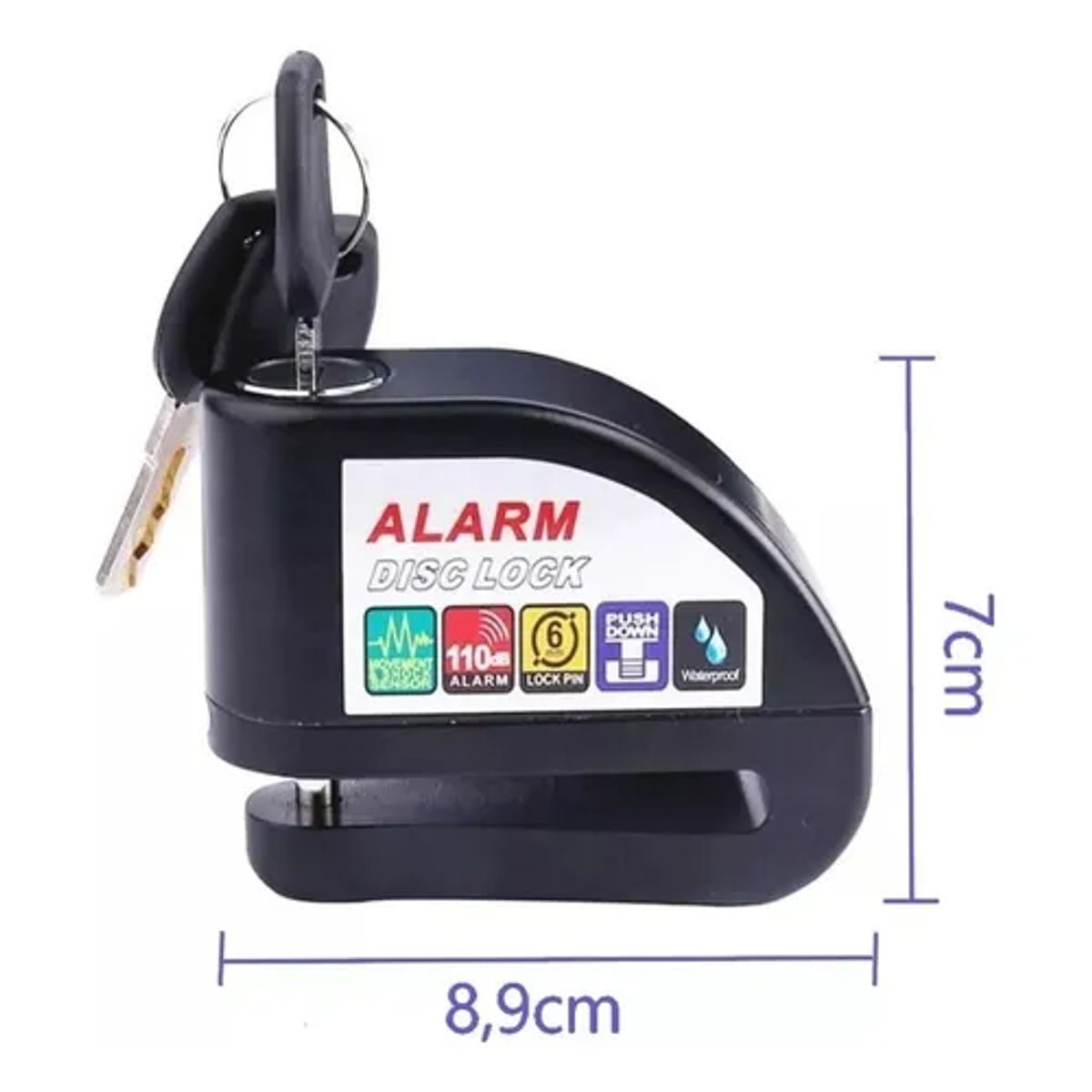 GENERICO - Candado Freno Disco Moto y Bici Alarma Bloqueo Antirrobo