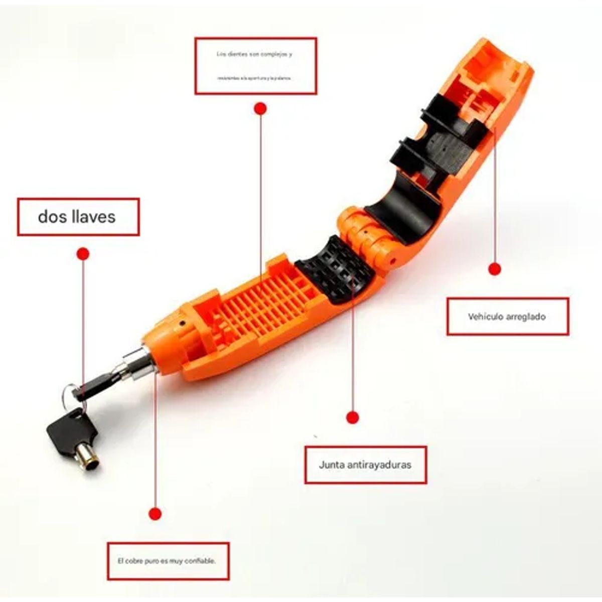 GENERICO - Accesorios Moto Candado Antirrobo Manillar Naranja