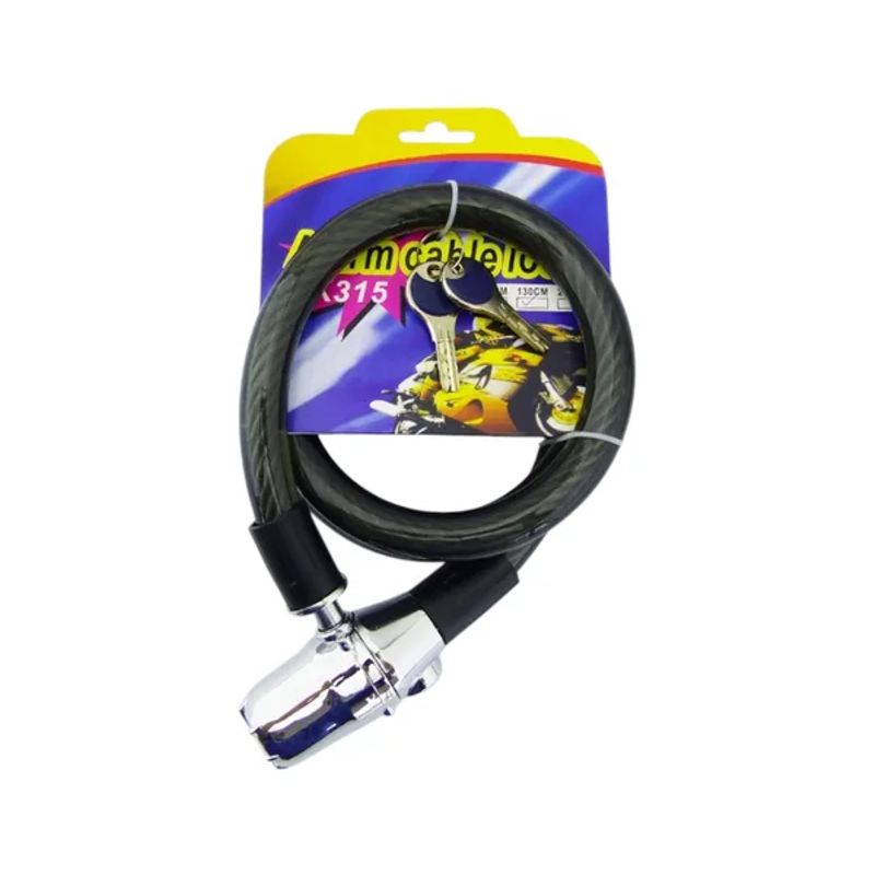 GENERICO - Cadena y Candado Moto o Bicicleta con Alarma 20mm x 13m