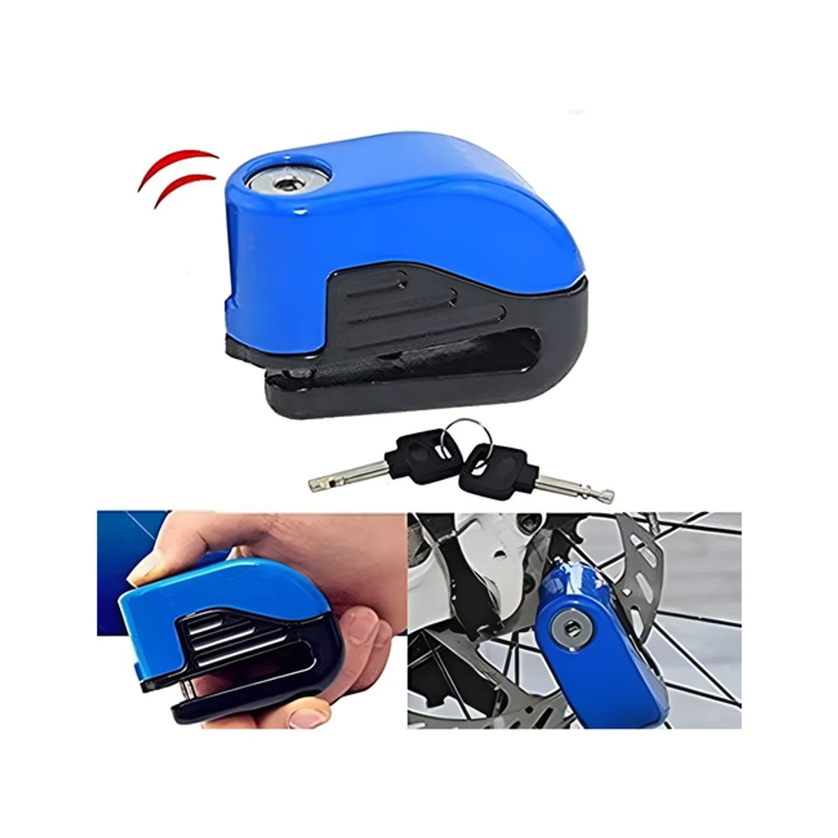 GENERICO - Candado para Frenos de Disco con Alarma para Motocicleta