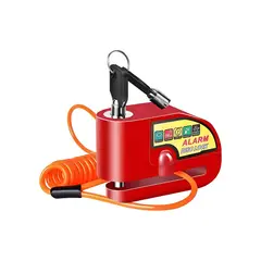 GENERICO - Candado para Freno de Disco Moto con Alarma y Piola