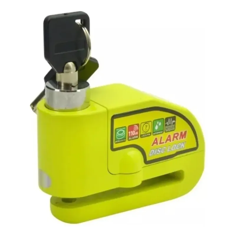 GENERICO - Candado con Alarma y Freno de Disco para Moto + Piola