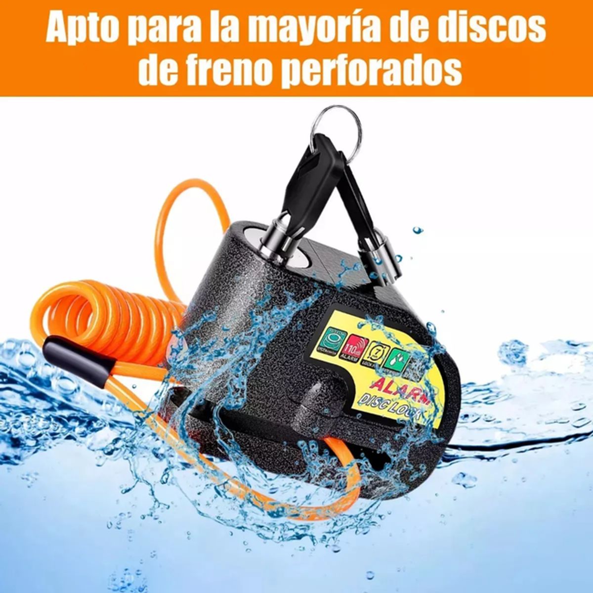 GENERICO - Alarma Motocicleta Bloqueo Impermeable Freno Disco