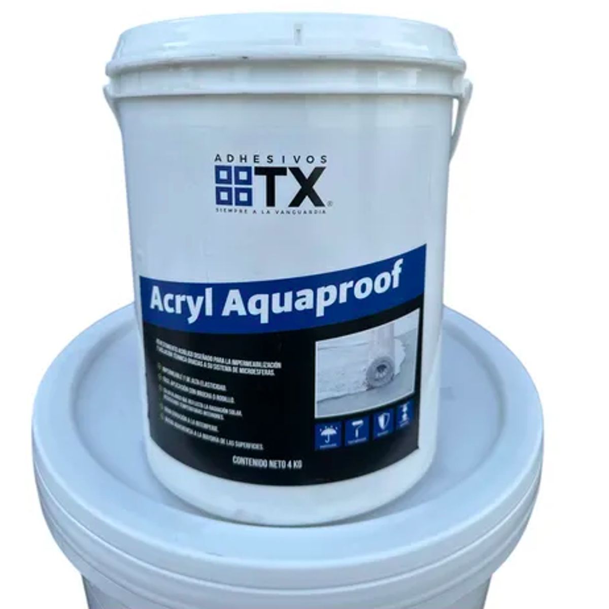 TRANSEX - Acryl Aquaproof Impermeabilizante Y Aislante Termico Gal 4kg Blanco Brillante
