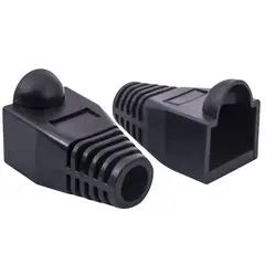 GENERICO - FUNDA, CAPUCHON PARA CONECTOR RJ45, 100 UNI. NEGRO