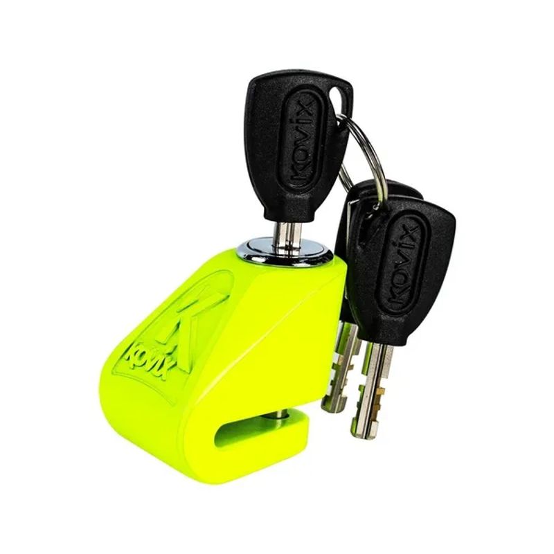 GENERICO - Candado Disco Moto Kovix KN1 Amarillo Fluor
