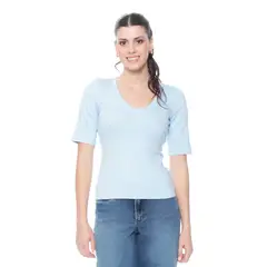WADOS - POLERA MANGA CORTA SOLIDA ESCOTE V