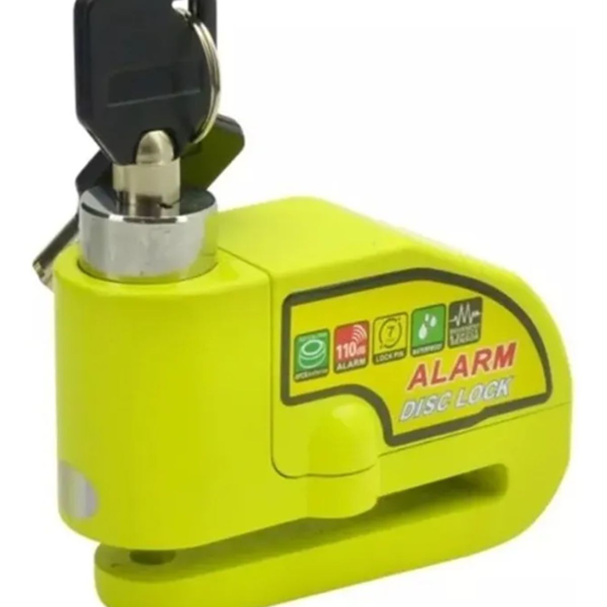 GENERICO - Candado con Alarma y Freno de Disco para Moto + Piola