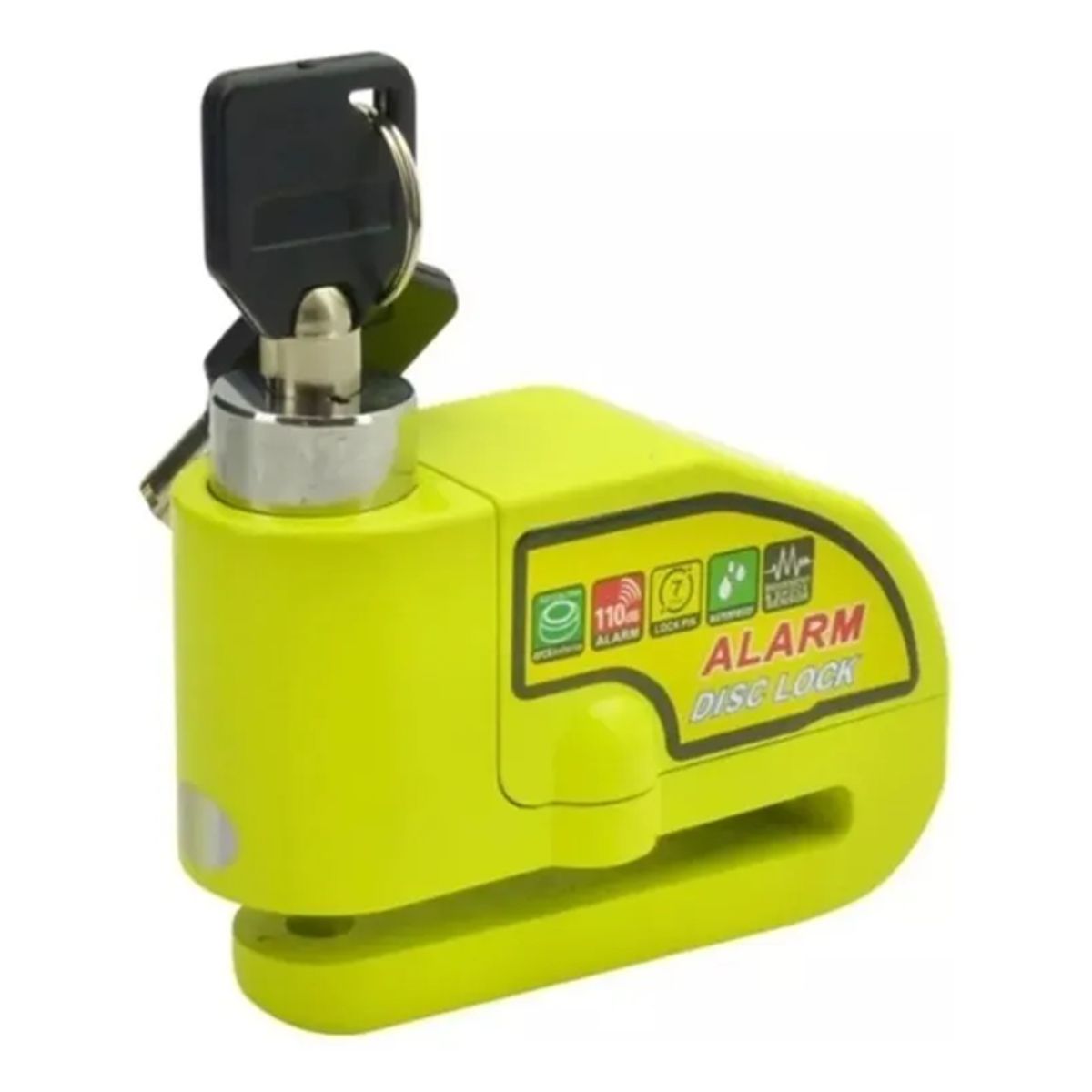 GENERICO - Candado con Alarma y Freno de Disco para Moto + Piola