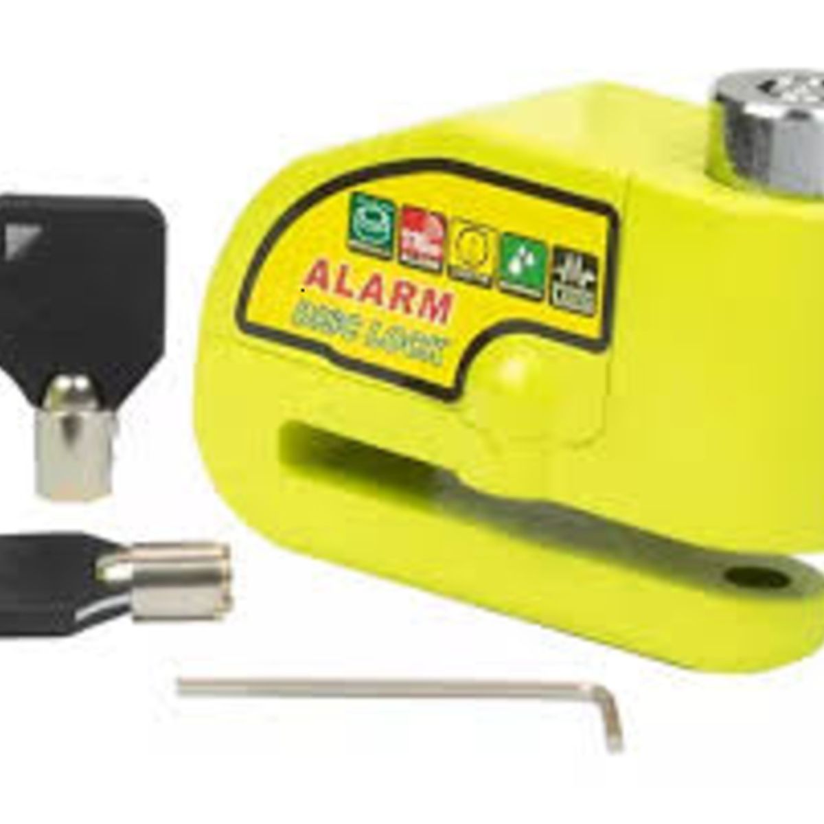 GENERICO - Candado con Alarma y Freno de Disco para Moto + Piola