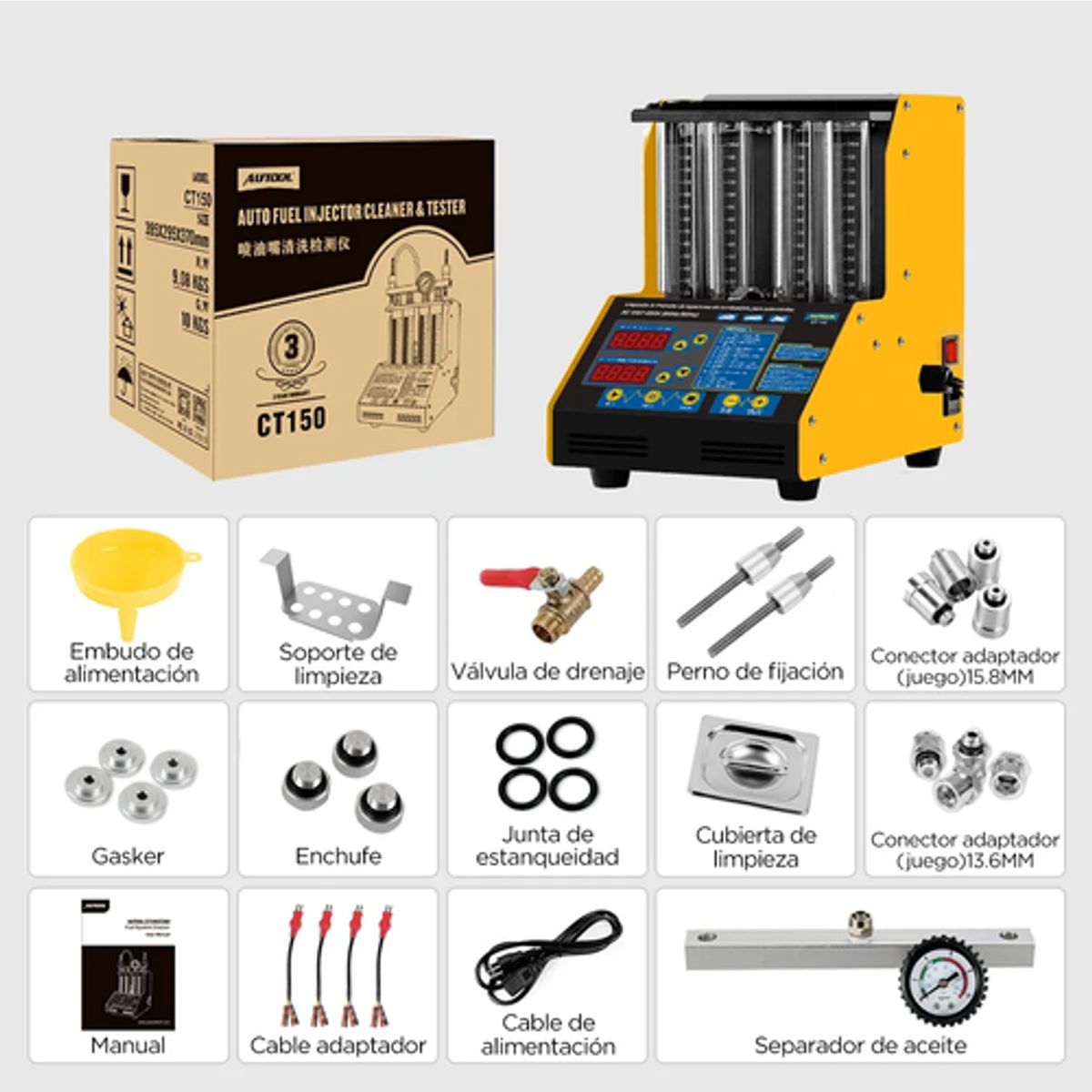 GENERICO - Tina Ultrasonido Autool CT150 para Limpiar y Probar Inyectores