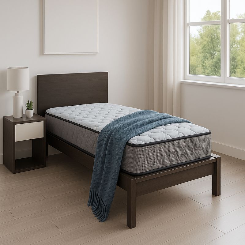 GENERICO - COLCHON HIPNOS PREMIUM 1.5 PLAZA RESORTES BONELL ALTURA 30 CM GRIS /BLANCO