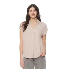 WADOS - POLERA MANGA CORTA LISTADA ESCOTE V CON OJETILLO