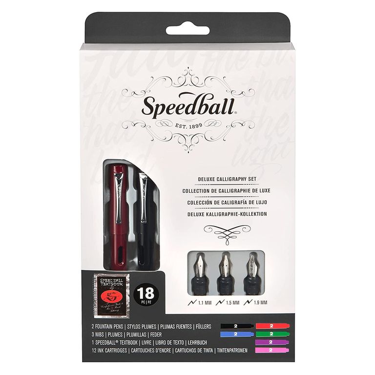 Set Pluma Fuente Caligrafica (2 Plumas+ Libro)