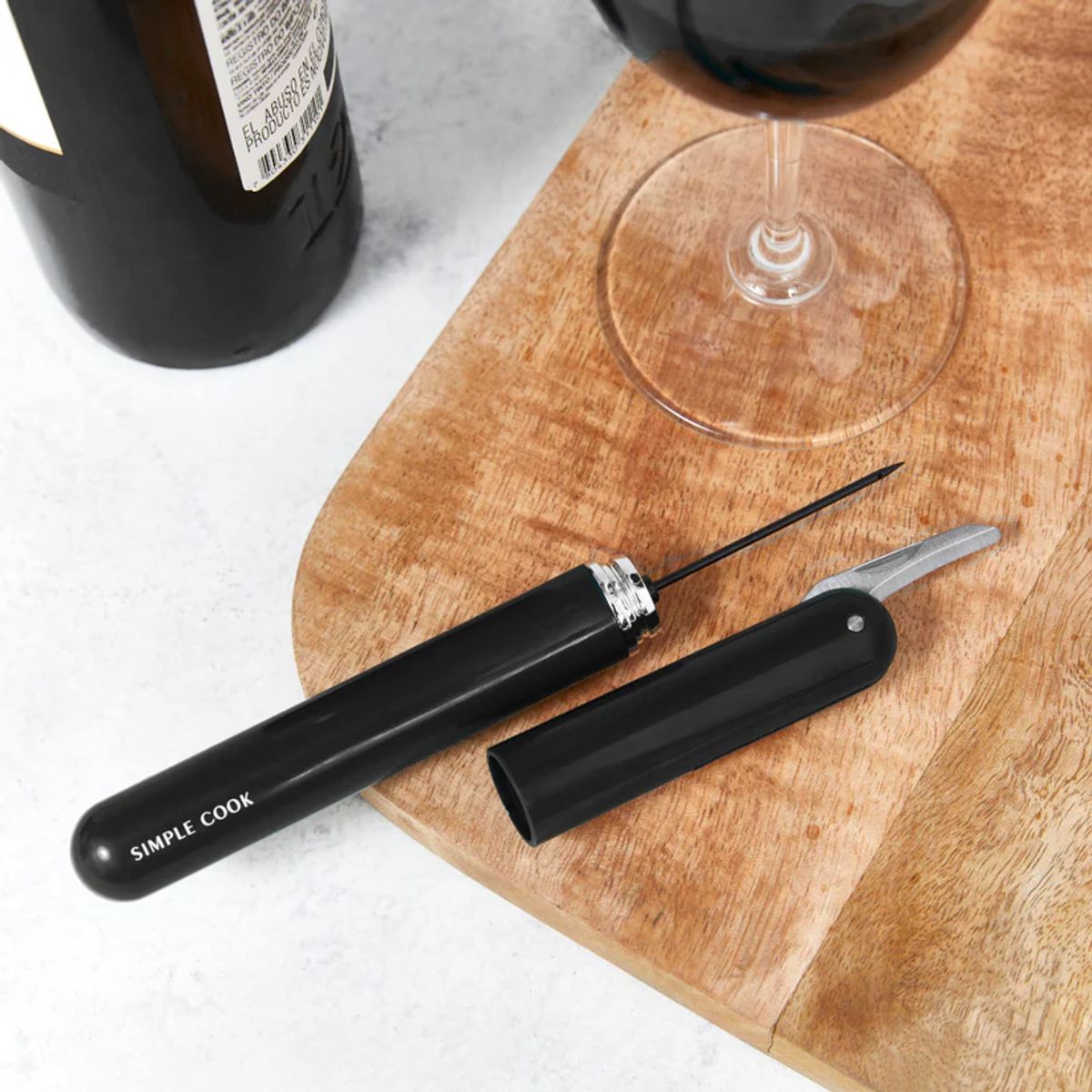 SIMPLE COOK - Descorchador de vinos a presion Simple Cook Dominus negro