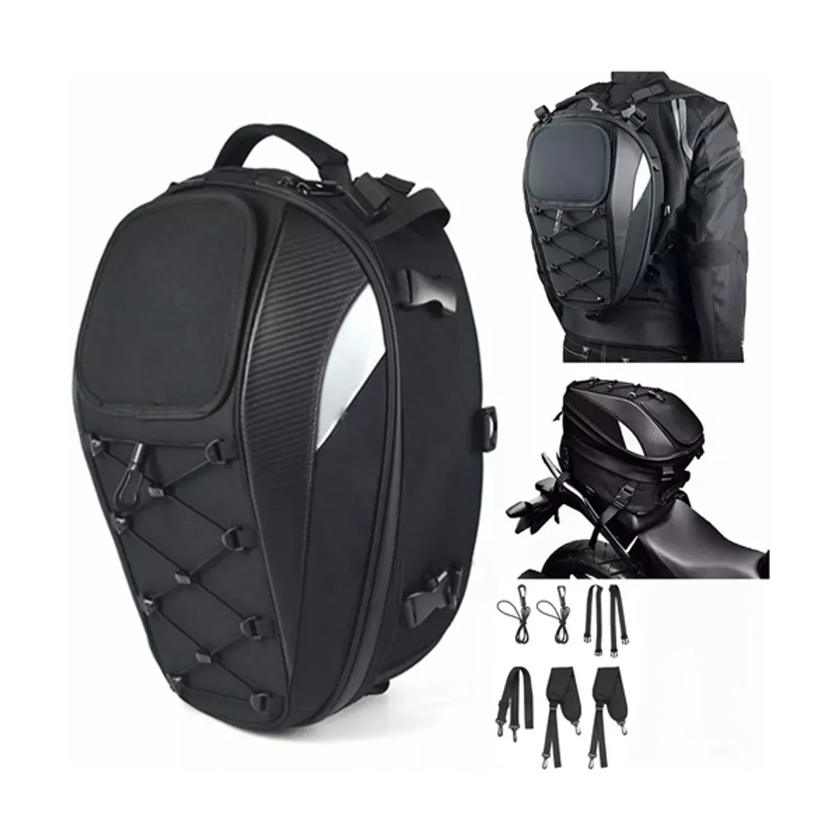 GENERICO - Alforjas Sport para Motocicleta Mochila Trasera Asiento