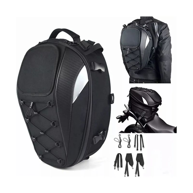 GENERICO - Alforjas Sport para Motocicleta Mochila Trasera Asiento
