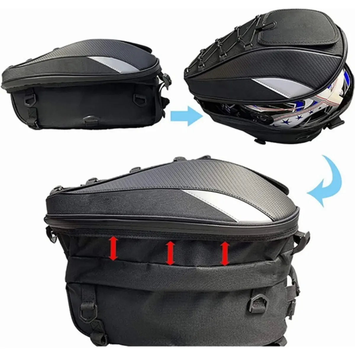 GENERICO - Alforjas Sport para Motocicleta Mochila Trasera Asiento