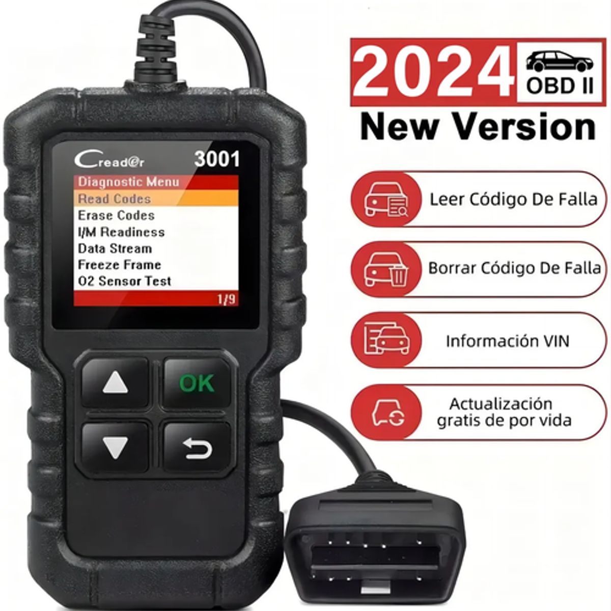 GENERICO - Launch Creader 3001 Escáner Automotriz OBD2 Multimarca Motor