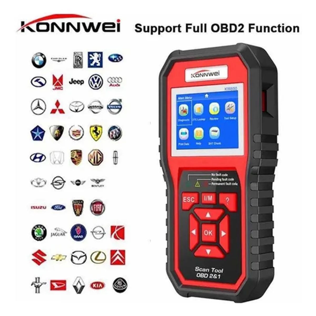 GENERICO - Scanner OBD2 Komwei KW850 Lector y Borrado de Códigos
