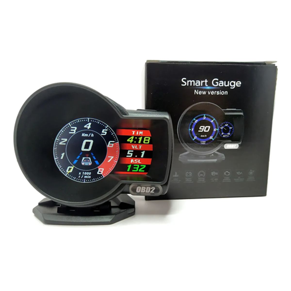 GENERICO - Medidor Digital Inteligente F8 HUD OBD2 Computador a Bordo