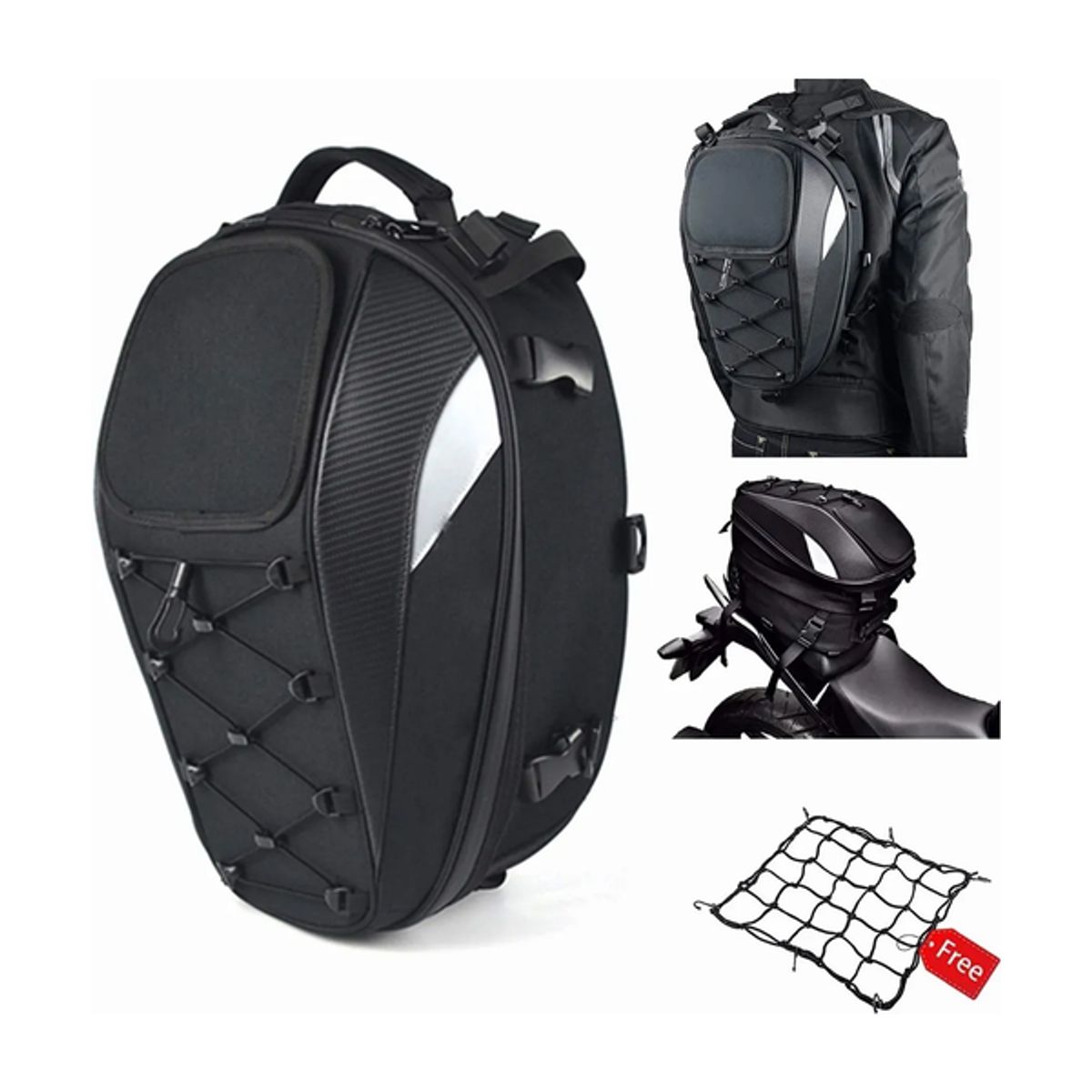 GENERICO - Helmet Bag Sport para Motocicleta Negro