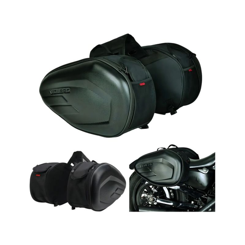 GENERICO - Alforjas Moto Semirrígidas Expansibles hasta 58 L Negro