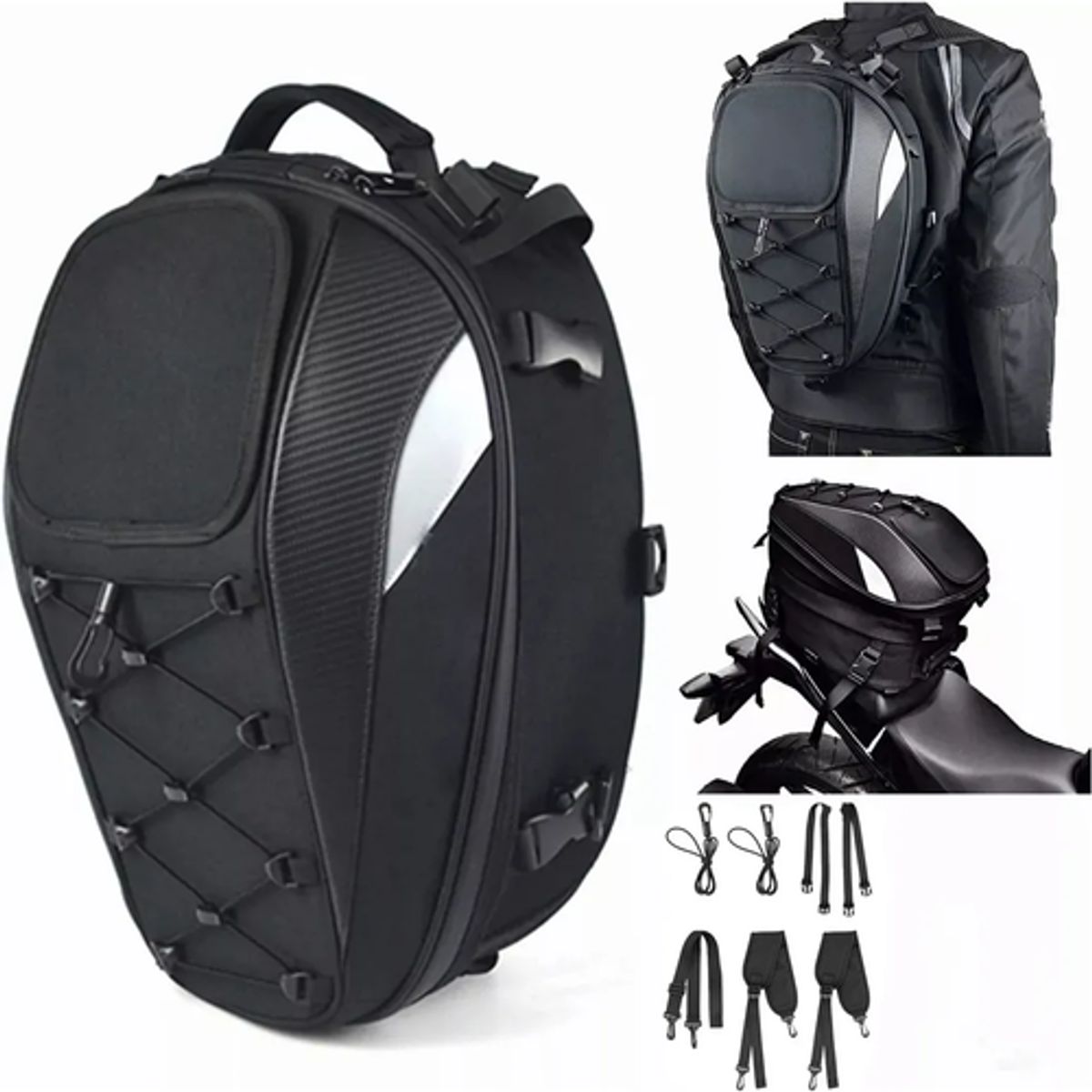 GENERICO - Alforjas Sport para Motocicleta Mochila Trasera Asiento