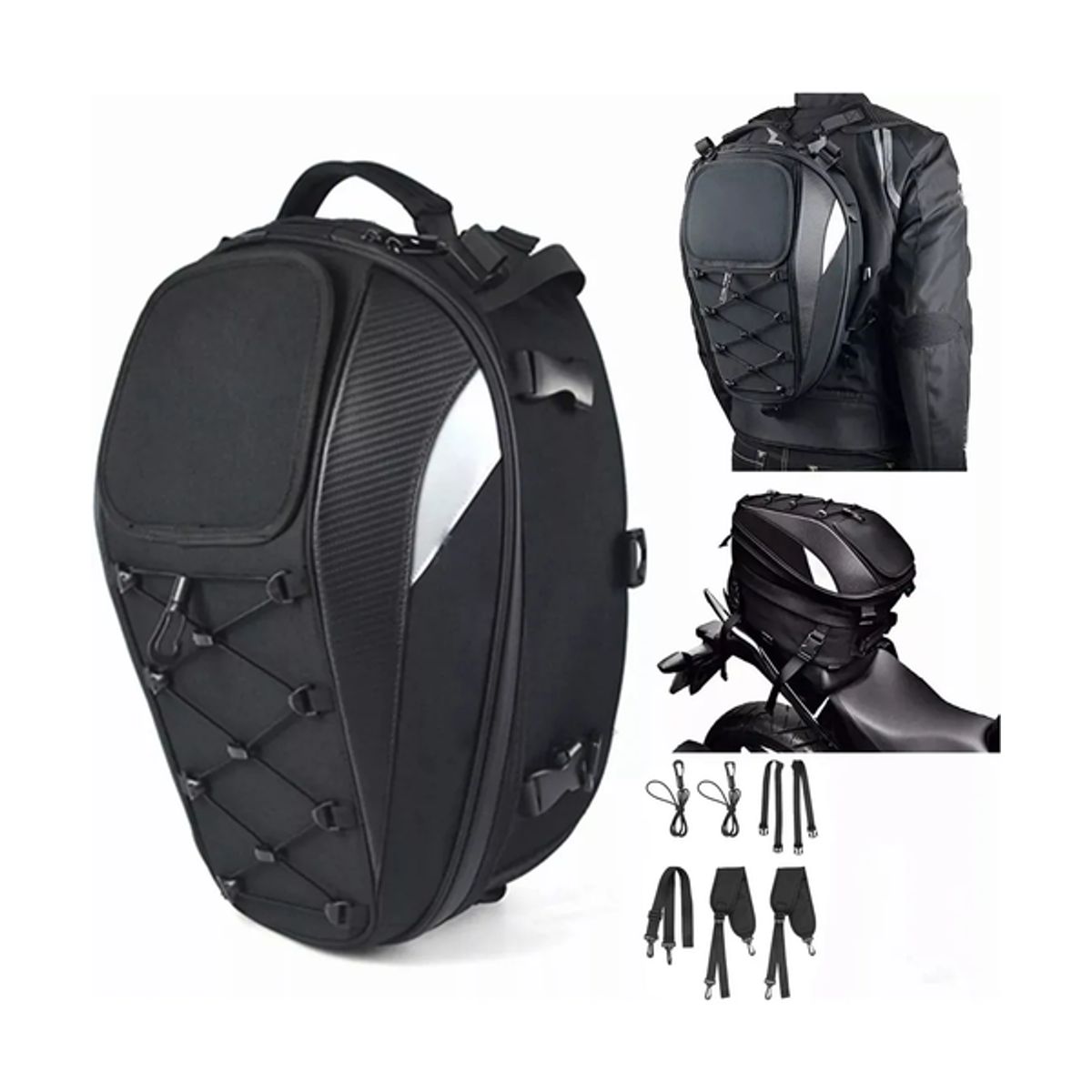 GENERICO - Alforjas Sport para Motocicleta Mochila Trasera Asiento