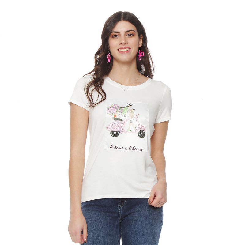 WADOS - POLERA MANGA CORTA ESCOTE REDONDO CON ESTAMPADO
