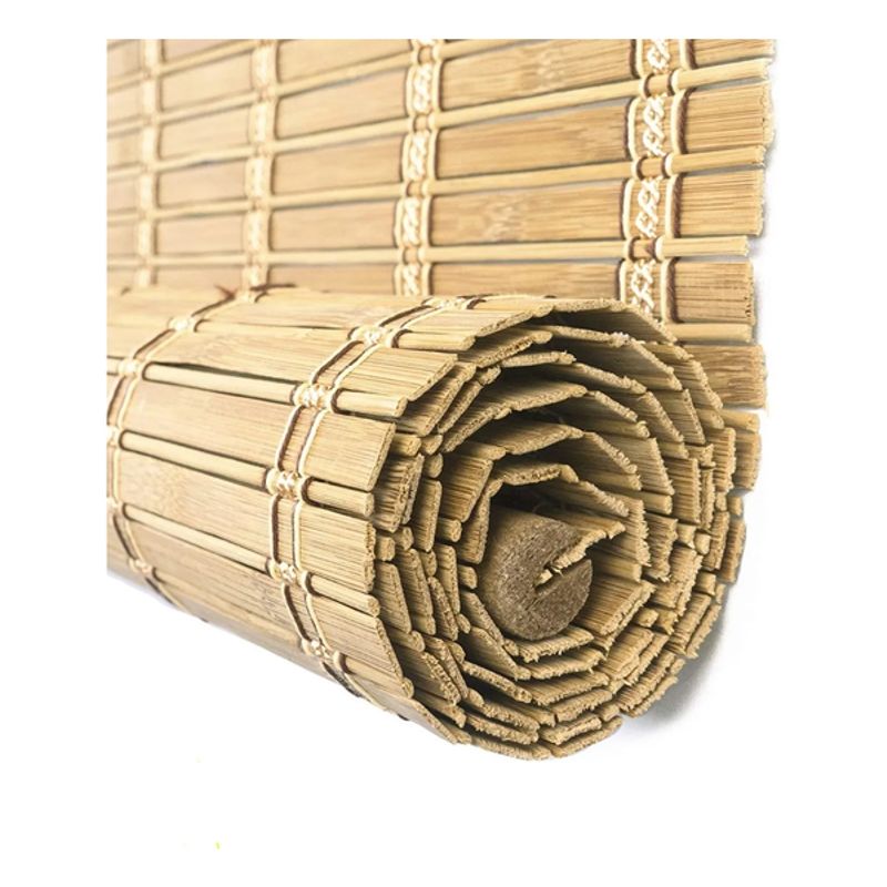GENERICO - Cortina Bambú Roller con Cuerda Regulable 150x120 cm Marrón Claro
