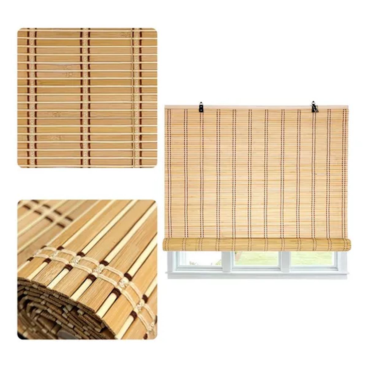 GENERICO - Cortina Persiana Roller Enrollable Bambú 90x180 cm