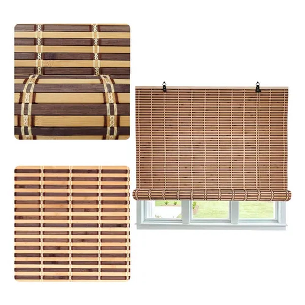 GENERICO - Cortina Persiana Bambú 90x150 cm Nuevos Colores Beiti