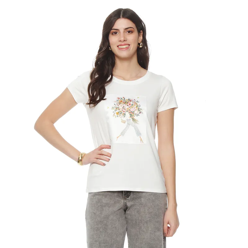 WADOS - POLERA MANGA CORTA ESCOTE REDONDO CON ESTAMPADO