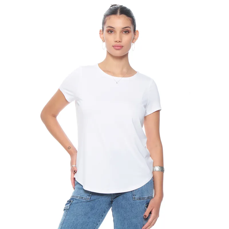 WADOS - POLERA SOLIDA MANGA CORTA CON CUELLO REDONDO