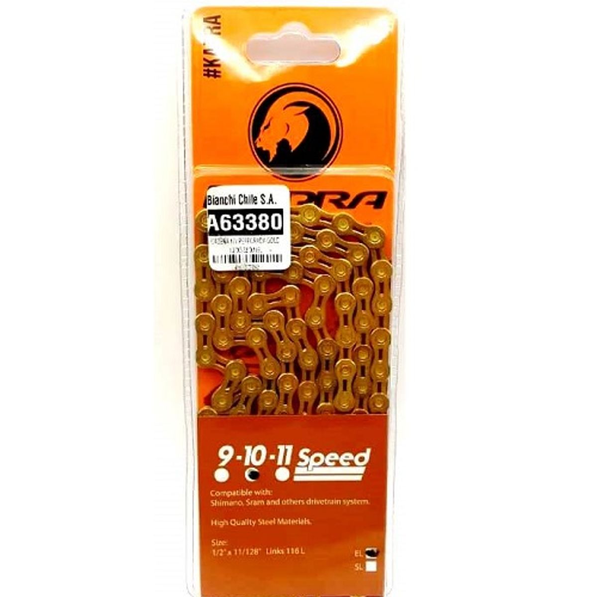 KAPRA - CADENA 10V PERFORADA GOLD 1/2"X3/32"X116L